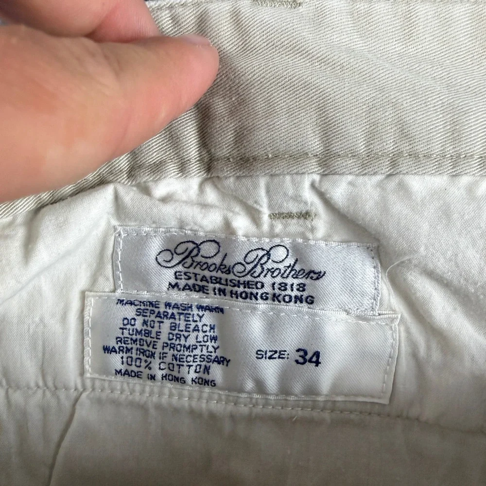 Vintage Brooks Brothers Shorts Men's 34 (Fits 32) Beige Double Pleated Chino